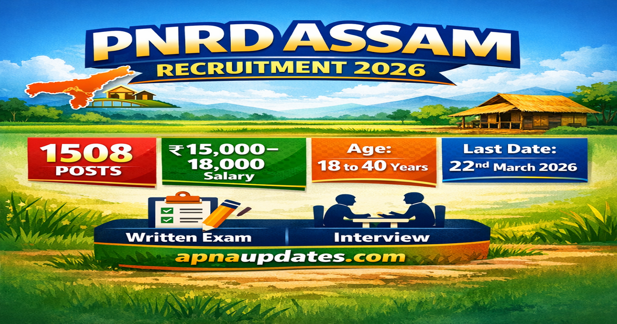 PNRD Assam Recruitment 2026 – 1508 Posts, Last Date: 22/03/2026, Online Apply