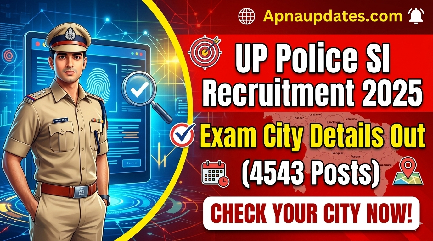 UP Police SI Recruitment 2025 Exam City Details Out (4543 Posts)