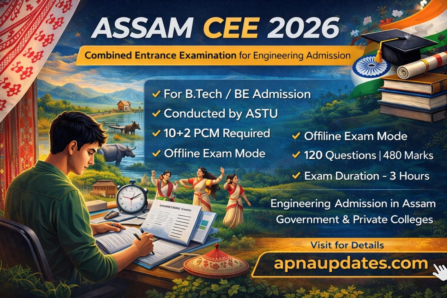 Assam CEE 2026 Notification – Combined Entrance Examination (Engineering Admission)