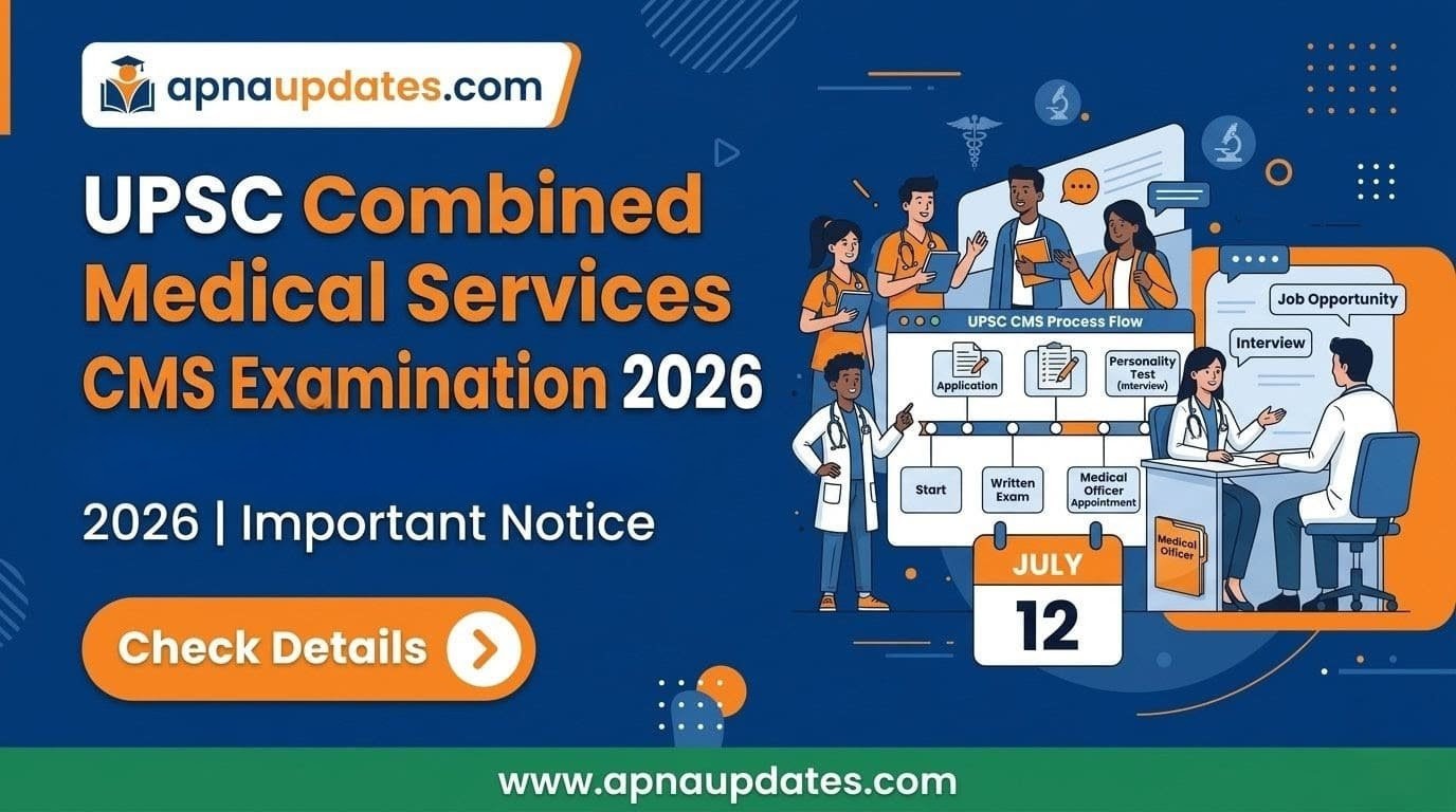 UPSC Combined Medical Services CMS Examination 2026 Apply Online