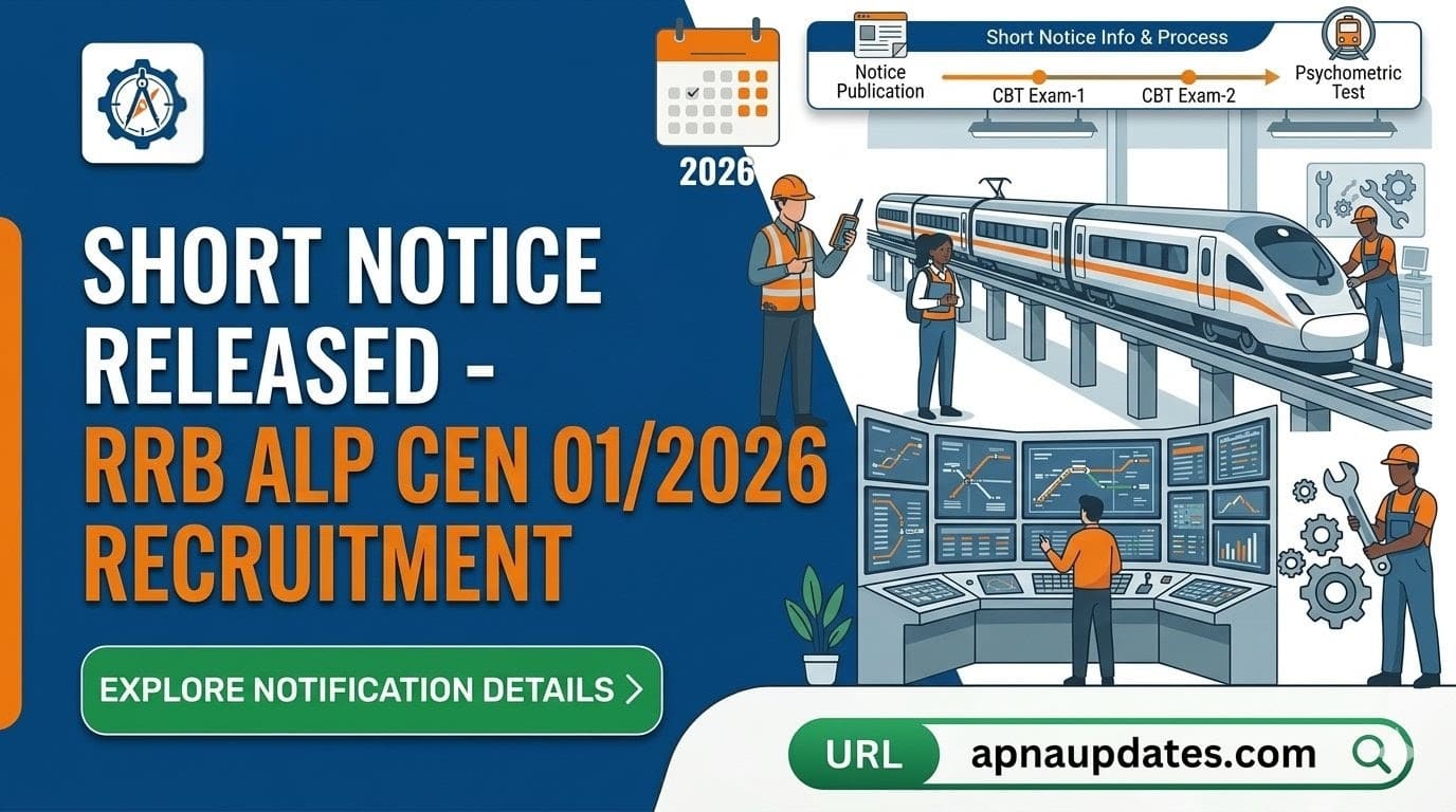 RRB ALP CEN 01/2026 Short Notice Released