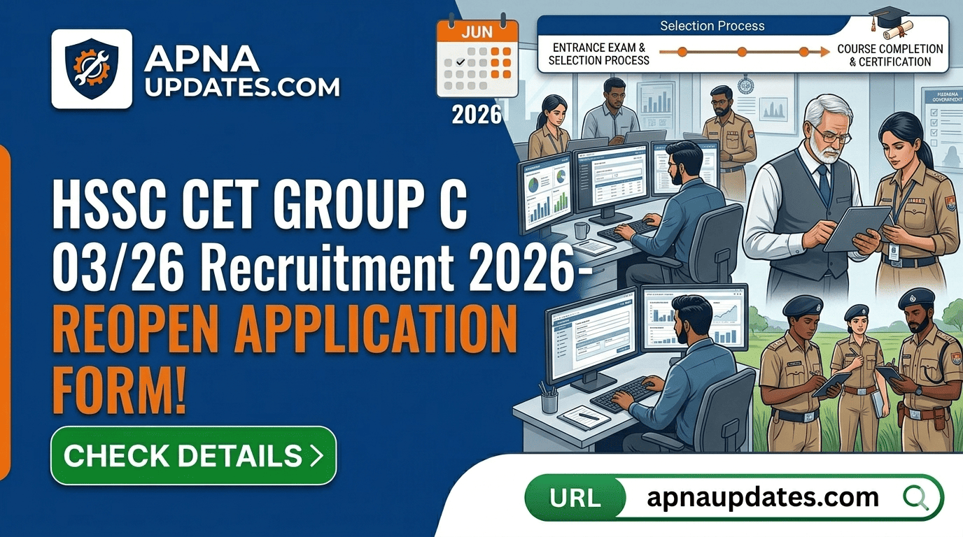 Haryana HSSC CET Group C 03/26 Recruitment 2026: Reopen Application