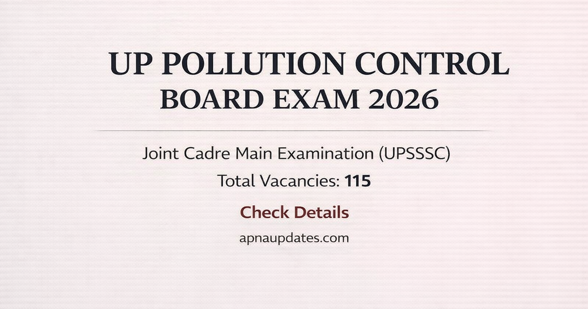 UPSSSC UP Pollution Control Board notification out
