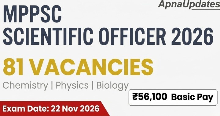 MPPSC Scientific Officer Recruitment 2026 - Apply Online for 81 Posts (Chemistry, Physics, Biology)
