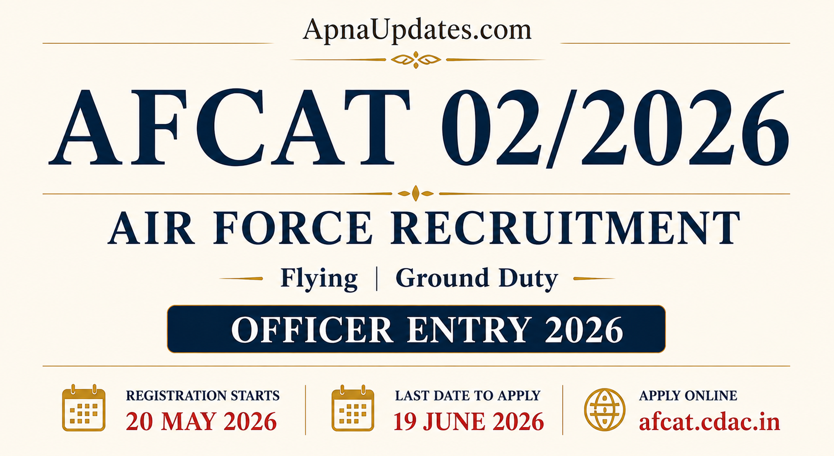 AFCAT 02/2026 Notification Released: Eligibility, Dates & Vacancy Details *[Application deadline extended to 21 June 2026]*