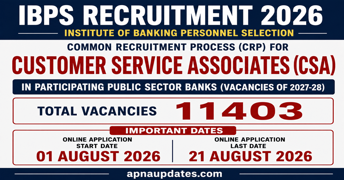 IBPS CRP CSA-XVI Recruitment 2026
